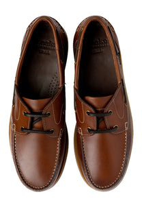 LOAKE PADSTOW BOAT SHOE BROWN WAXY Loake