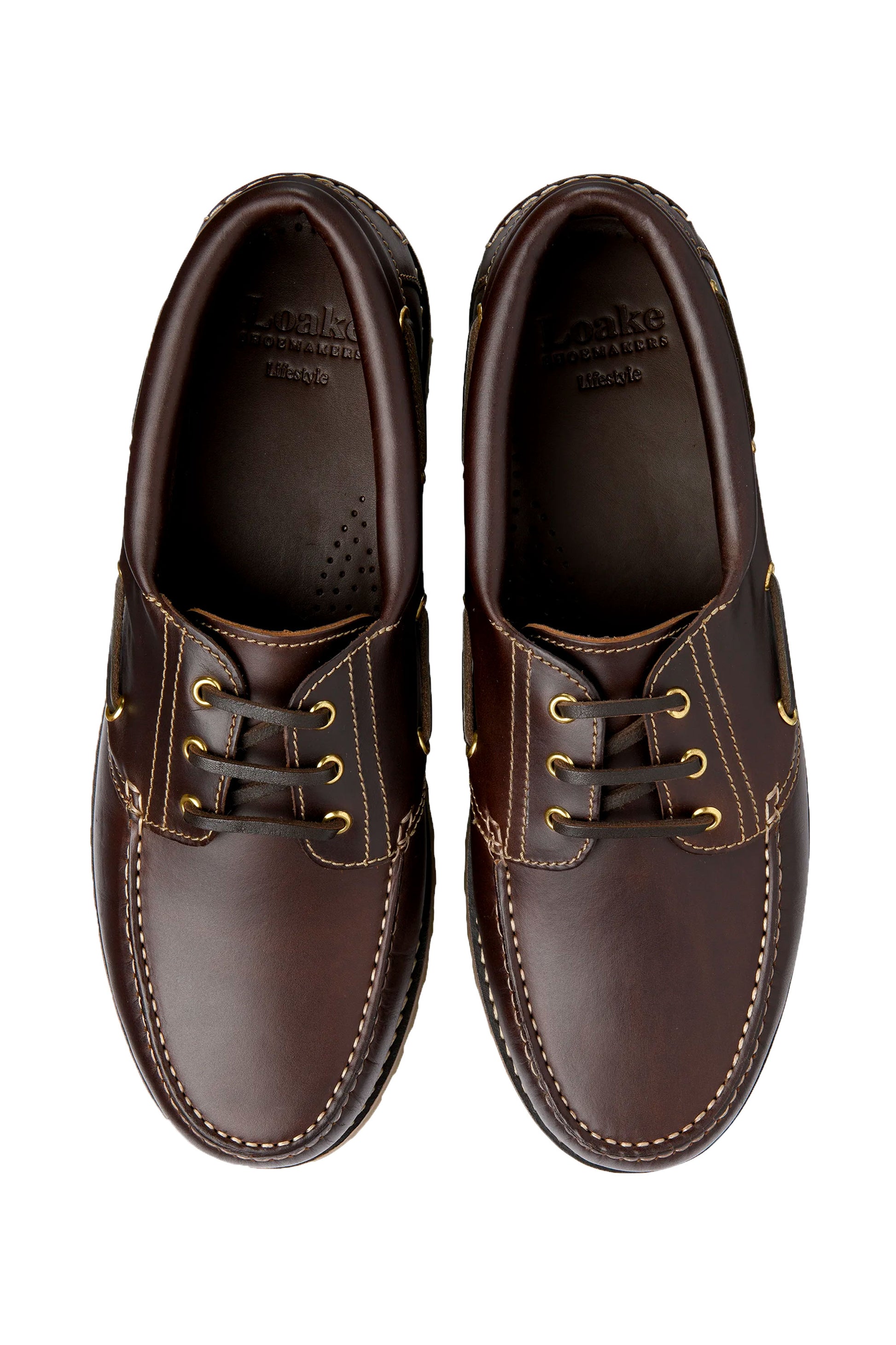 LOAKE WAXY BOAT SHOE DARK BROWN WAXY Loake Michael Stewart Menswear  Casual Shoes