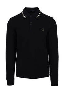 FRED PERRY LS TWIN TIPPED POLO BLACK/ECRU/LRLWR Fred Perry
