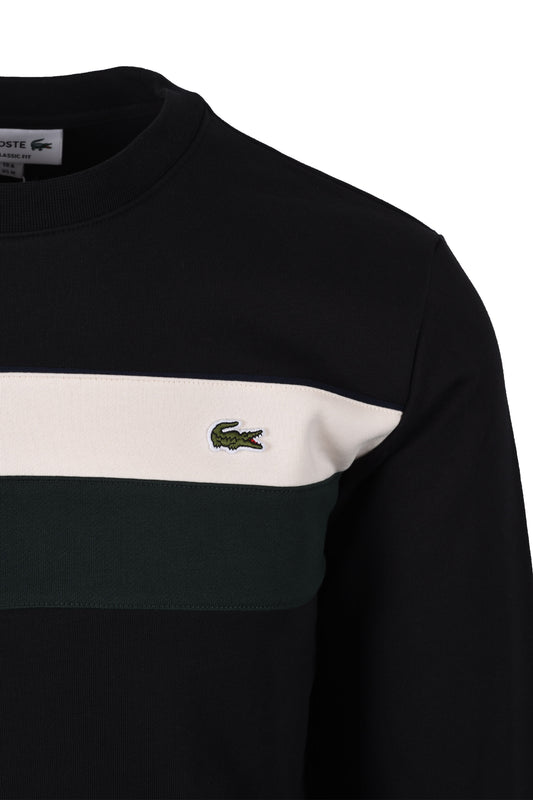 Lacoste Colour Block Sweatshirt Black/Cream/Green