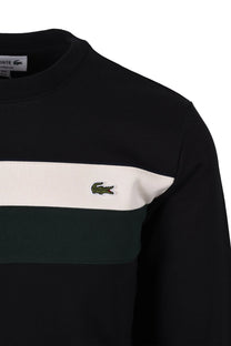 Lacoste Colour Block Sweatshirt Black/Cream/Green Lacoste
