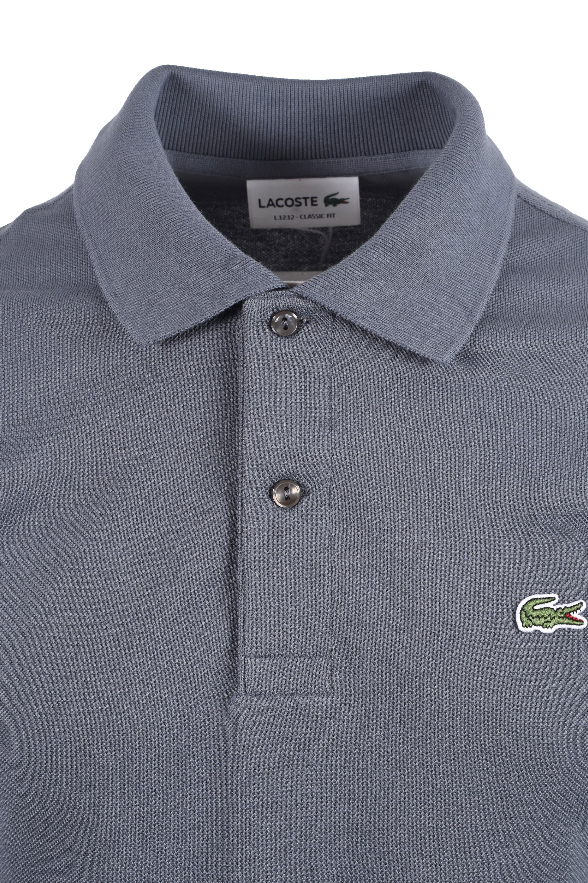 Lacoste L.12.12 Pique Cotton Polo Shirt GREY Lacoste Michael Stewart Menswear  Polo Shirts
