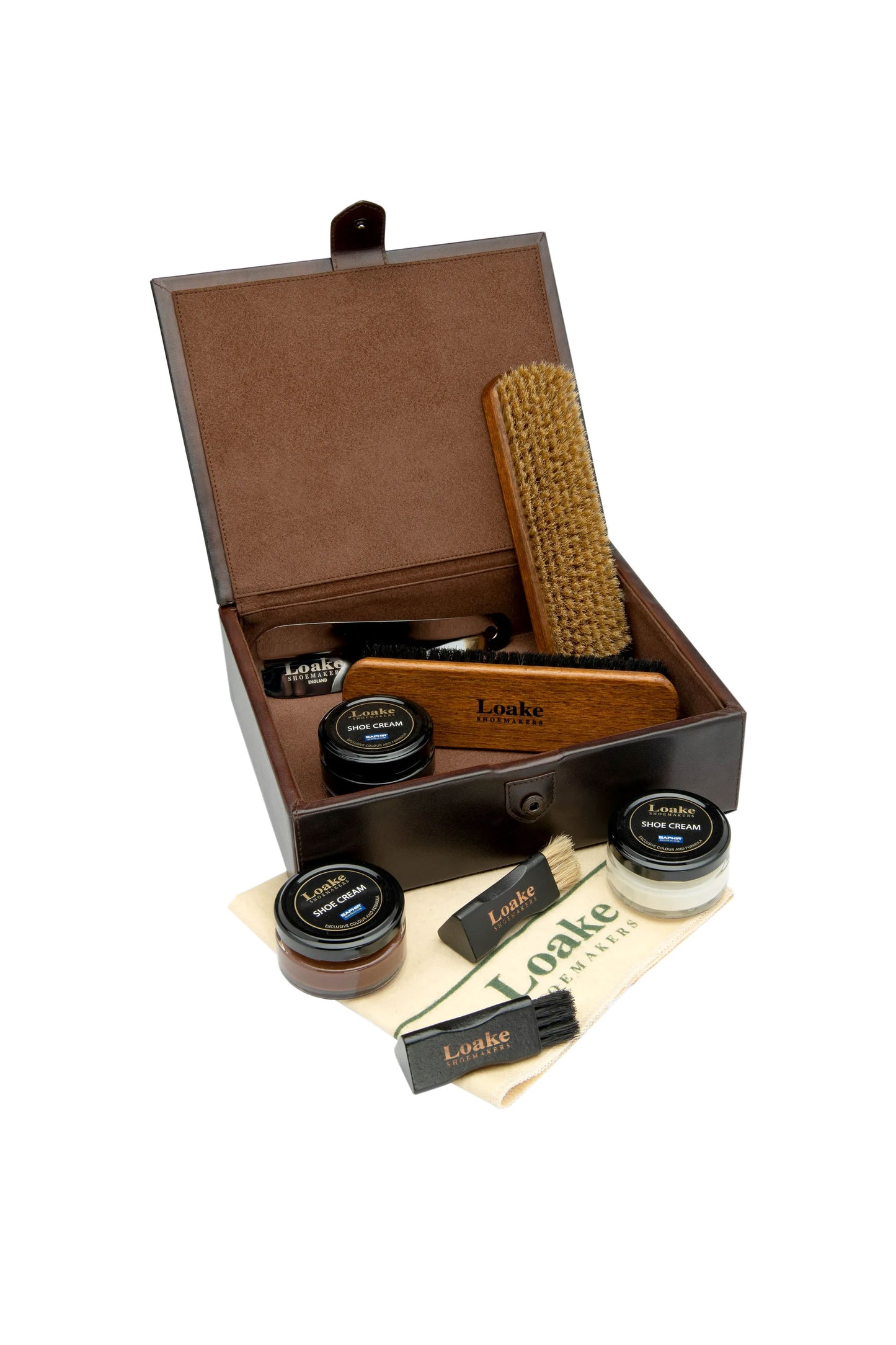 Loake Small Leather Luxury Valet Box Brown