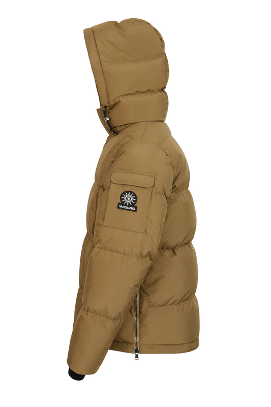 SANDBANKS ALPHA PUFFER JACKET LIGHT BROWN