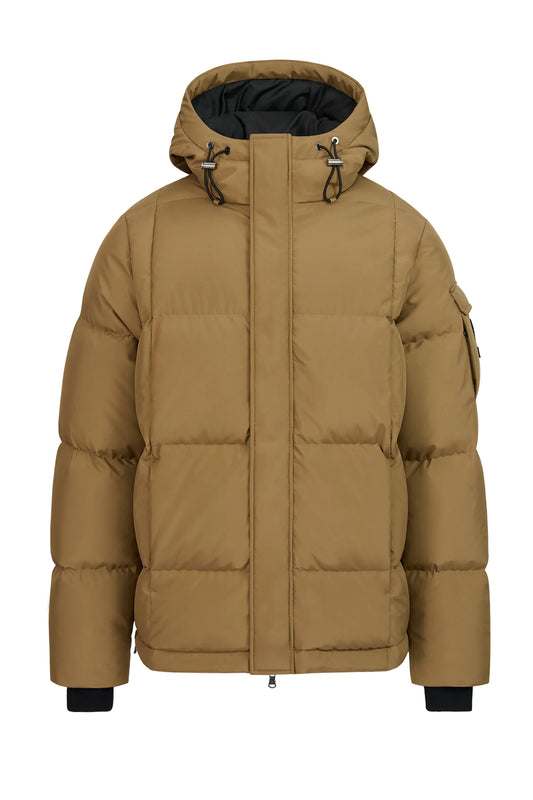 SANDBANKS ALPHA PUFFER JACKET LIGHT BROWN