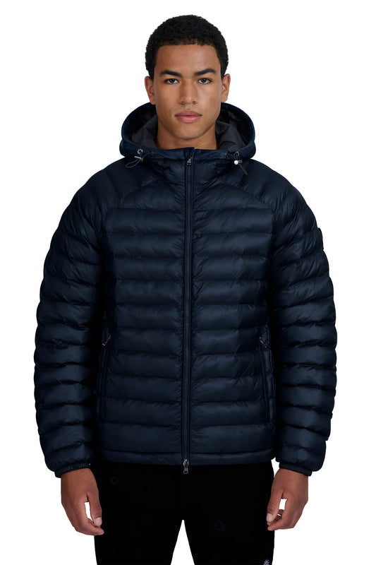 Sandbanks SANDBANKS HOODED RIPSTOP MICRO PUFFER JACKET NAVY