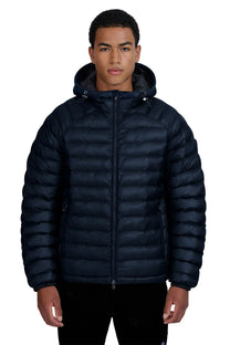 SANDBANKS HOODED RIPSTOP MICRO PUFFER JACKET NAVY Sandbanks