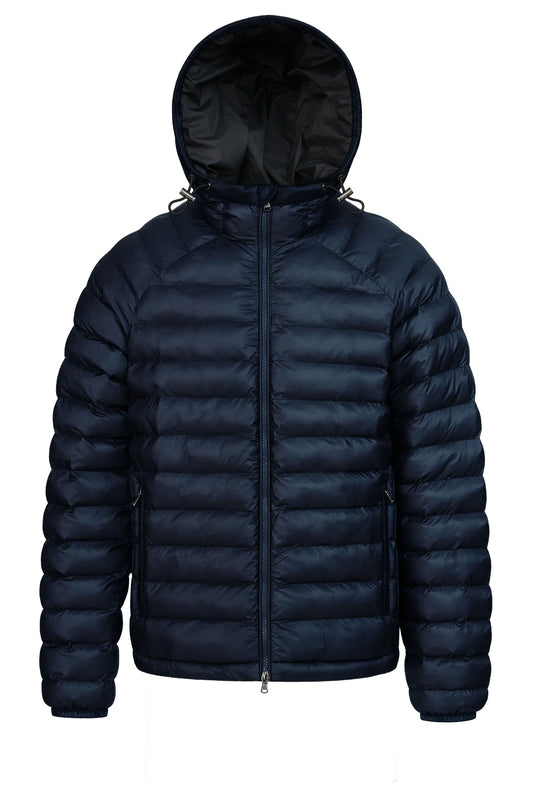 Sandbanks SANDBANKS HOODED RIPSTOP MICRO PUFFER JACKET NAVY