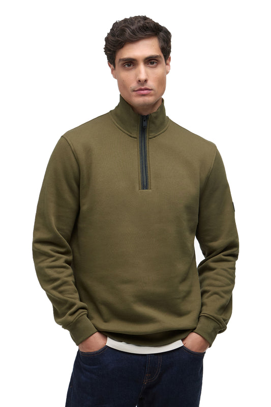 BARBOUR INTERNATIONAL RUFFORTH HALF ZIP LIGHT SAGE
