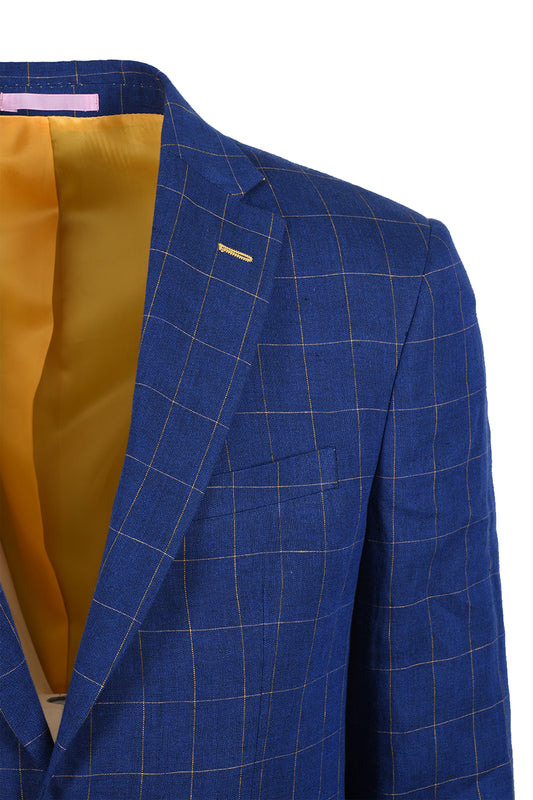 MAZZELLI JACKET BLUE YELLOW CHECK