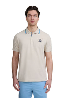 SANDBANKS STRIPE TAPE POLO STONE Sandbanks
