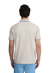 SANDBANKS STRIPE TAPE POLO STONE Sandbanks