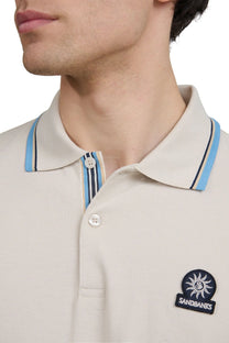 SANDBANKS STRIPE TAPE POLO STONE Sandbanks