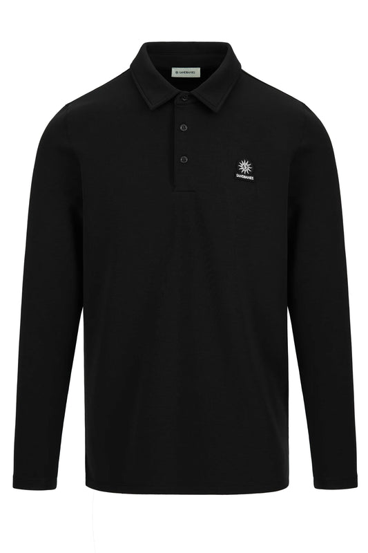 SANDBANKS MODAL LONG SLEEVE POLO BLACK