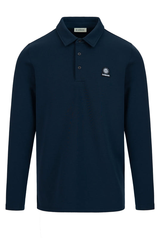 SANDBANKS MODAL LONG SLEEVE POLO NAVY