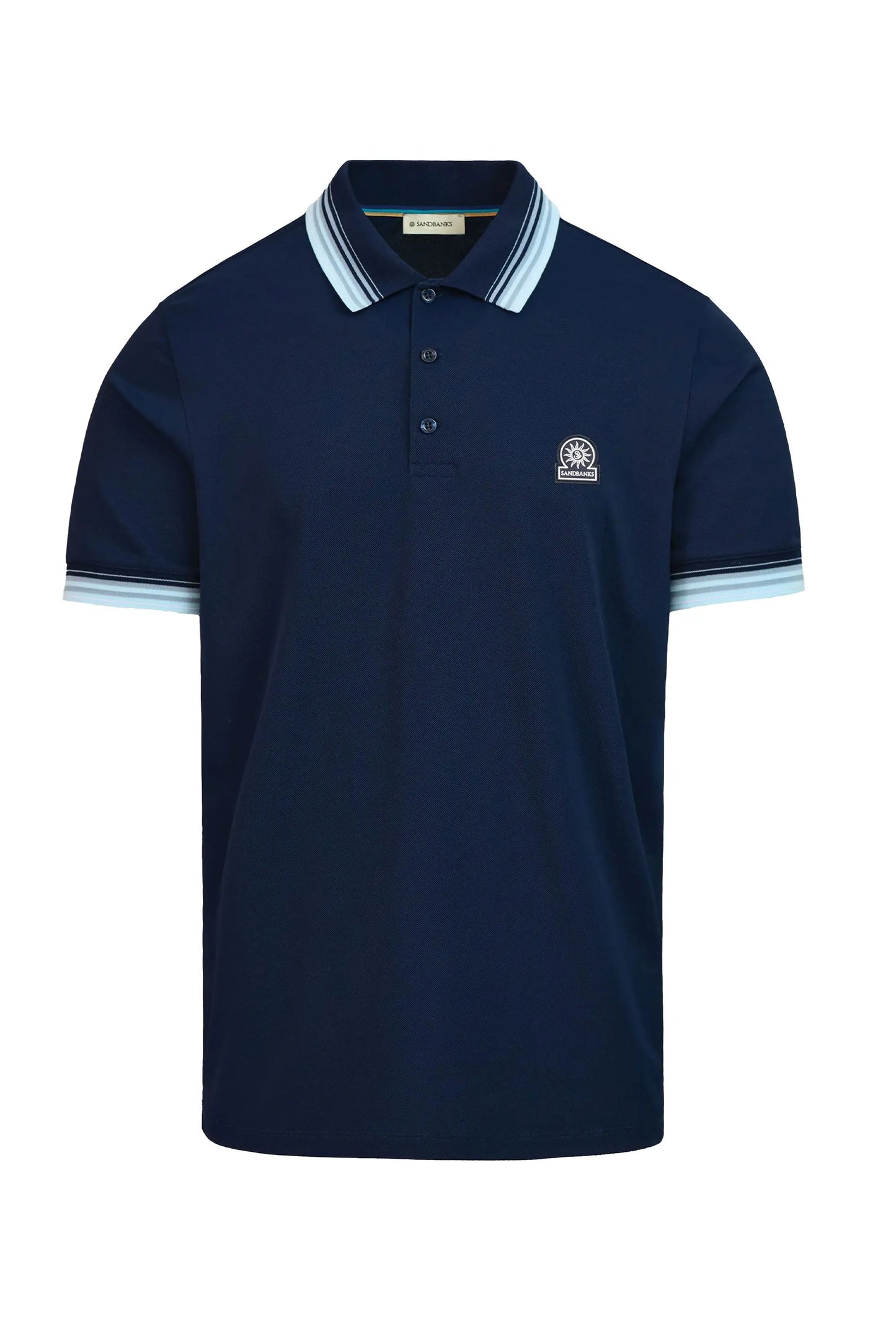 SANDBANKS GRADIENT RIB POLO NAVY Sandbanks