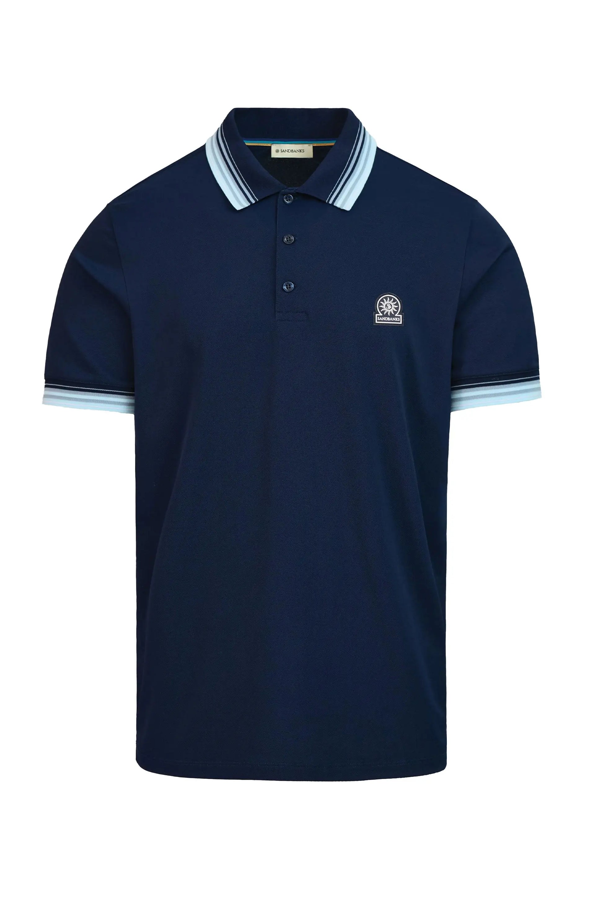 SANDBANKS GRADIENT RIB POLO NAVY Sandbanks