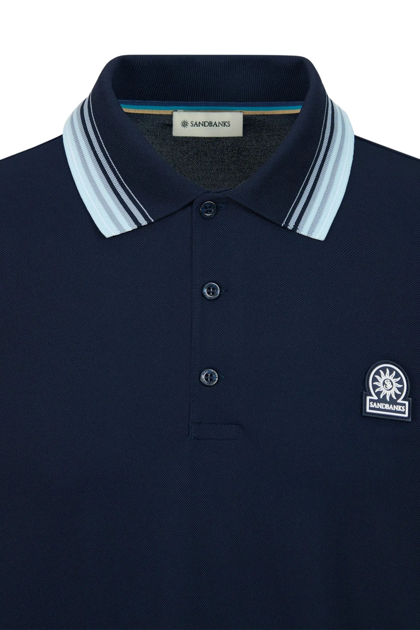 SANDBANKS GRADIENT RIB POLO NAVY Sandbanks