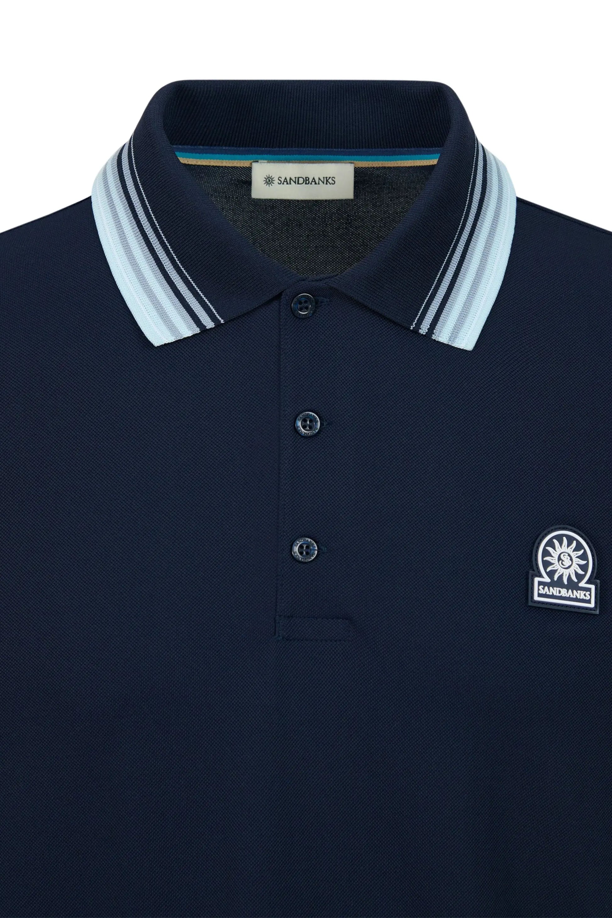 SANDBANKS GRADIENT RIB POLO NAVY Sandbanks
