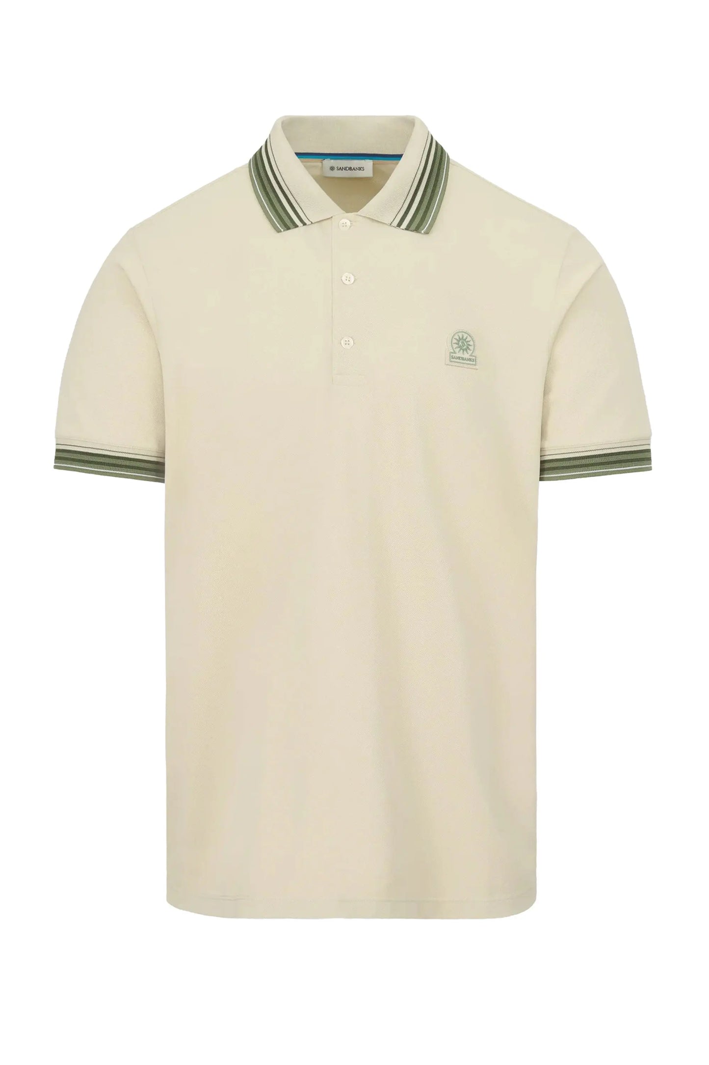 SANDBANKS GRADIENT RIB POLO STONE Sandbanks