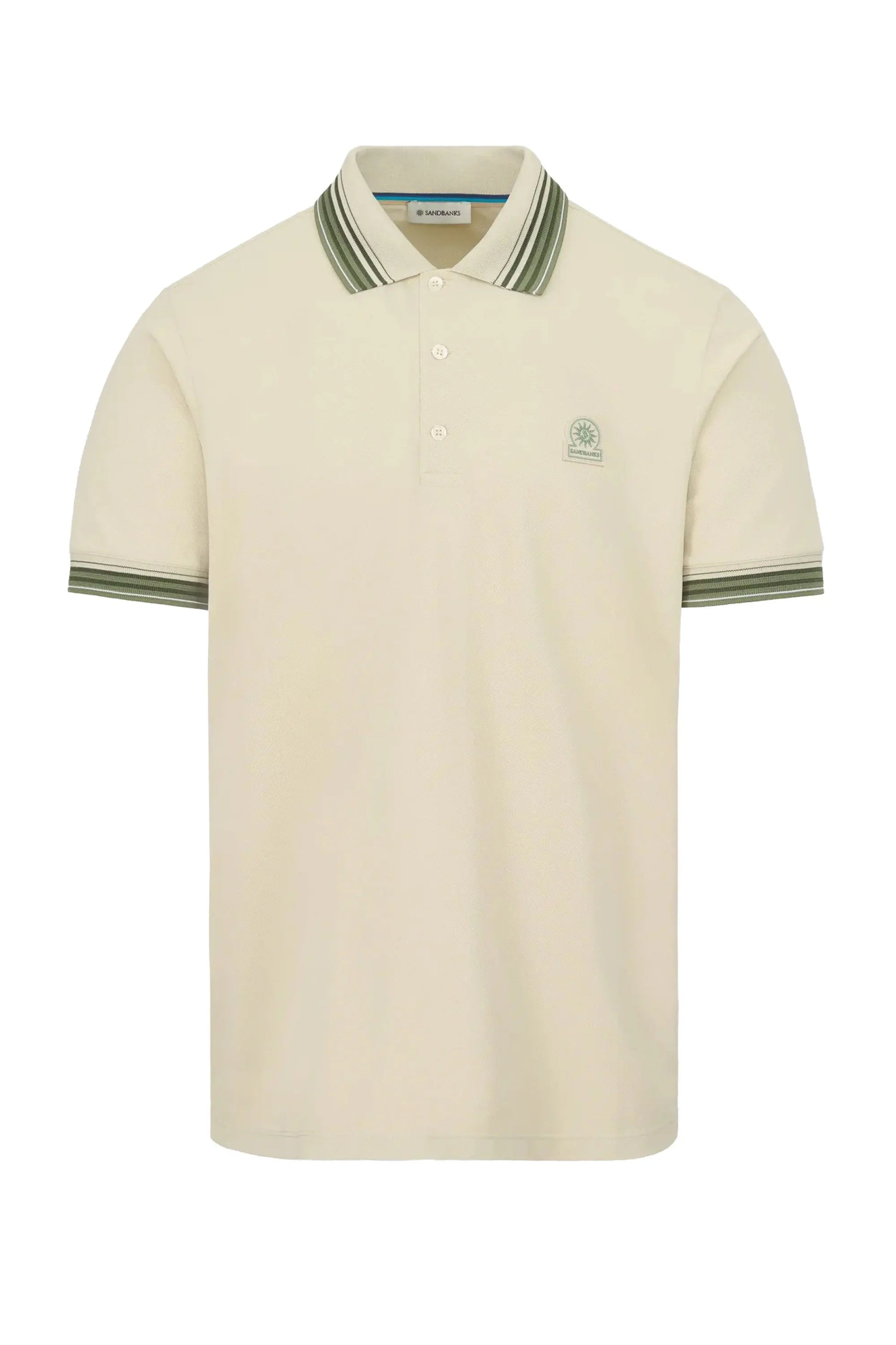 SANDBANKS GRADIENT RIB POLO STONE Sandbanks