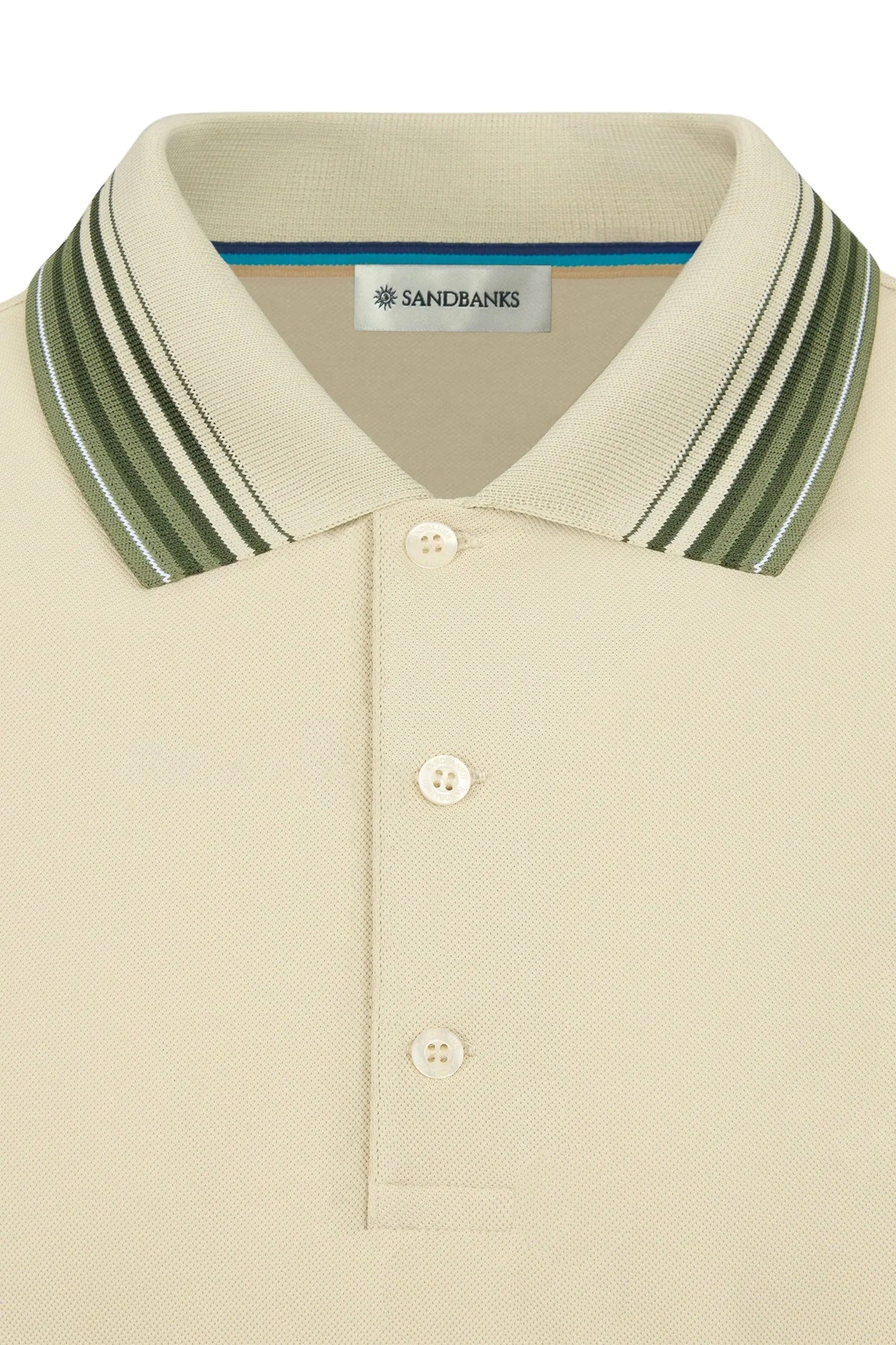 SANDBANKS GRADIENT RIB POLO STONE Sandbanks