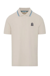 SANDBANKS STRIPE TAPE POLO STONE Sandbanks