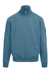 SANDBANKS BADGE LOGO QUARTER ZIP SWEATSHIRT TEAL Sandbanks