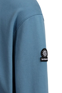 SANDBANKS BADGE LOGO QUARTER ZIP SWEATSHIRT TEAL Sandbanks