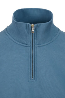 SANDBANKS BADGE LOGO QUARTER ZIP SWEATSHIRT TEAL Sandbanks