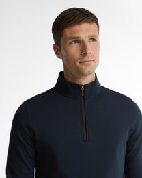 Barbour BARBOUR GUY HALF ZIP NAVY Barbour Michael Stewart Menswear  Knitwear