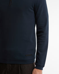 Barbour BARBOUR GUY HALF ZIP NAVY Barbour Michael Stewart Menswear  Knitwear