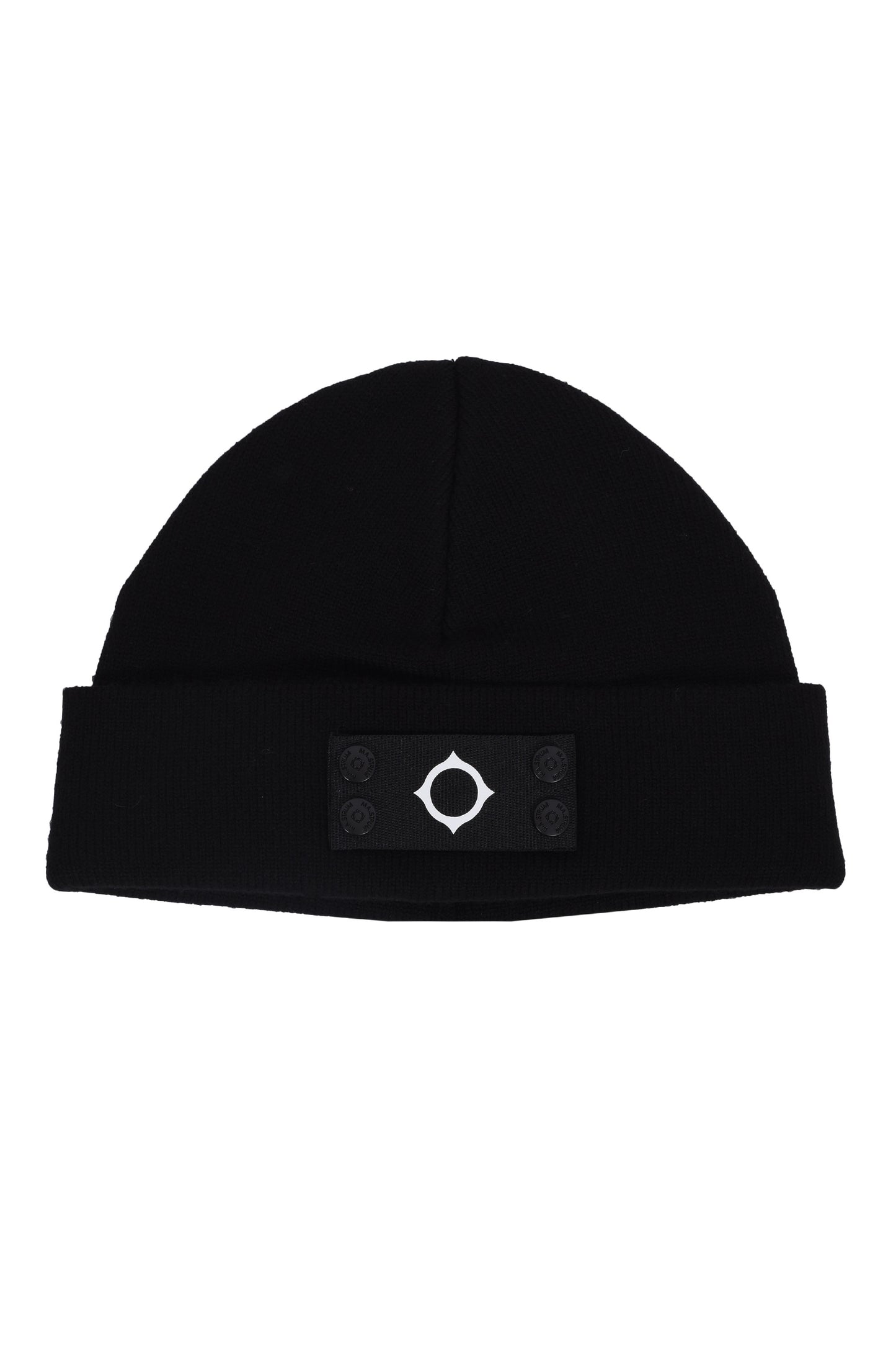 Ma.Strum Knitted Badge Beanie Jet Black