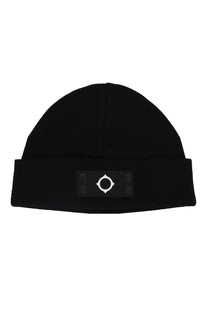 Ma.Strum Knitted Badge Beanie Jet Black Ma.Strum