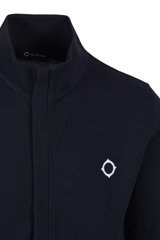 Ma.Strum Pique Full Zip Ink Navy