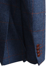 Mazzelli Jacket and Waistcoat Blue/Orange Check Mazzelli