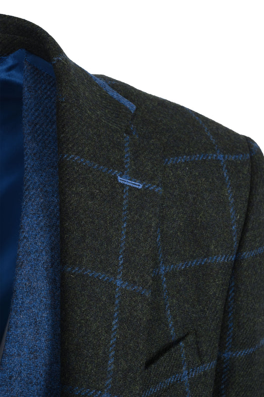 Mazzelli Jacket and Waistcoat Green/Blue Check