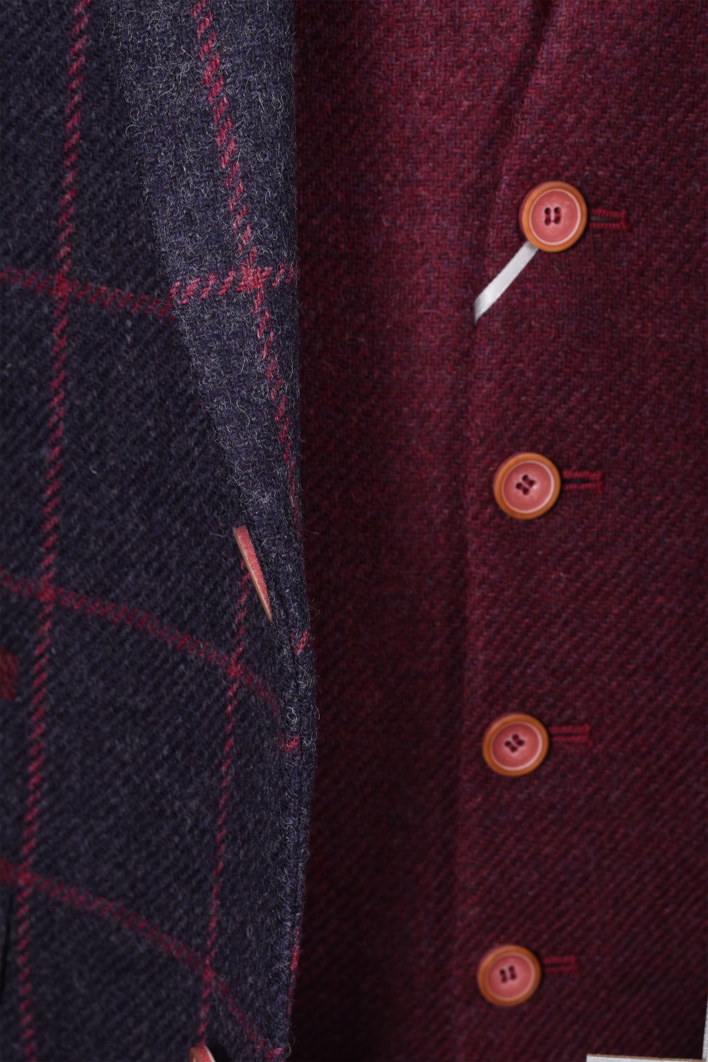 Mazzelli Jacket and Waistcoat Navy/Pink Check