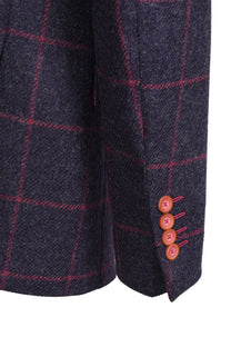 Mazzelli Jacket and Waistcoat Navy/Pink Check Mazzelli