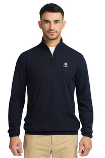 Sandbanks Quarter Zip Merino Knitwear Navy Sandbanks