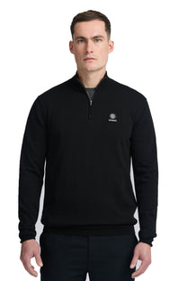 Sandbanks Quarter Zip Merino Knitwear Black Sandbanks