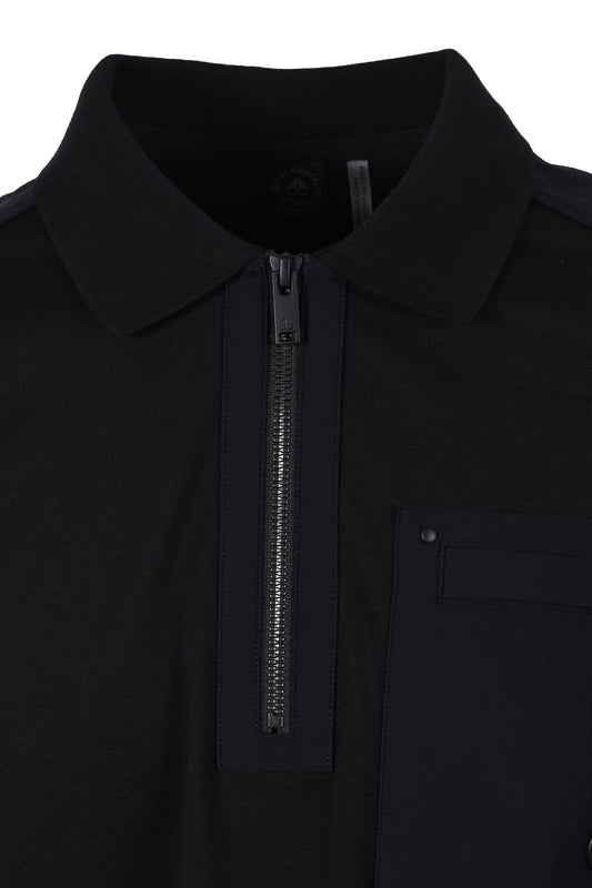 Moose Knuckles Dalon Long Sleeved Polo Shirt Black