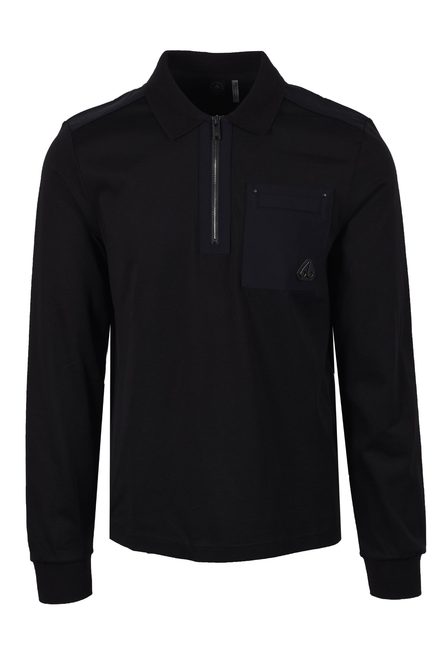 Moose Knuckles Dalon Long Sleeved Polo Shirt Black
