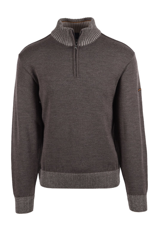 PAUL AND SHARK HALF ZIP JUMPER BROWN