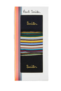 PAUL SMITH 3 PACK GOLD SIGNATURE SOCK MULTI STRIPE Paul Smith