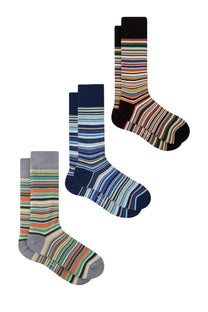PAUL SMITH 3 PACK SOCKS MULTI COLOURED