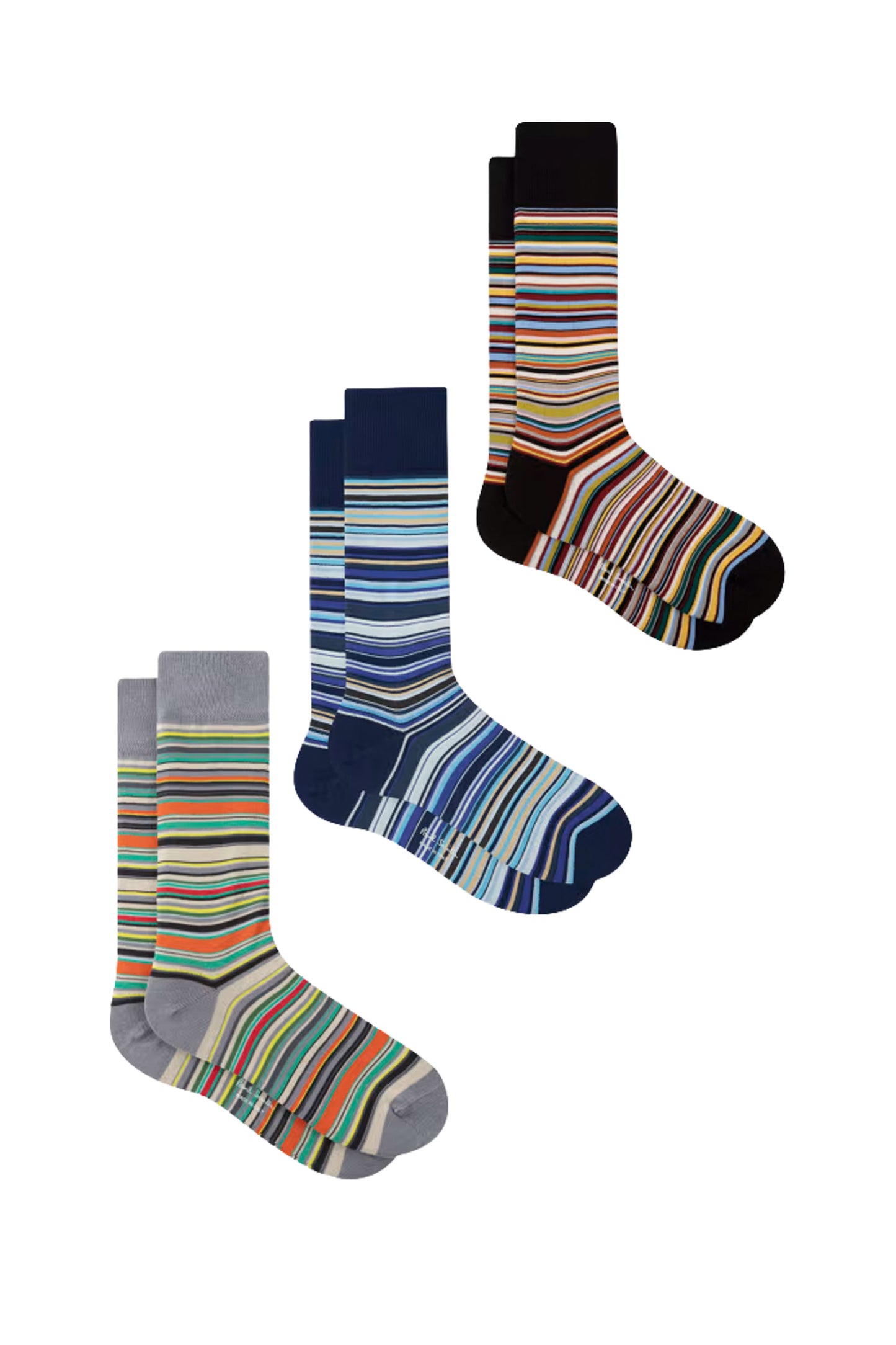PAUL SMITH 3 PACK SOCKS MULTI COLOURED