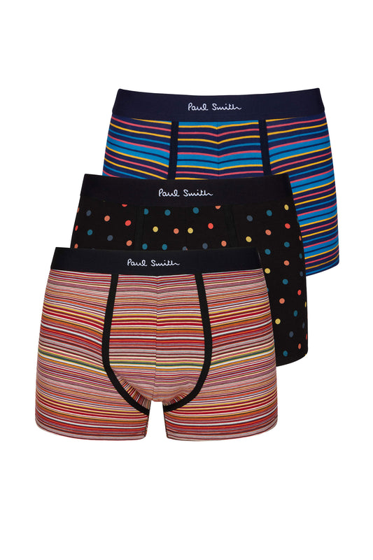 PAUL SMITH 3 PK BOXER SHORTS SPOT/STRIPE/MULTI