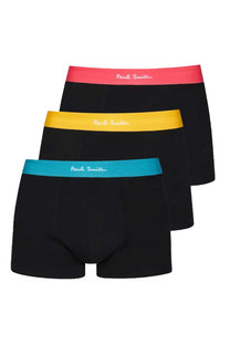 Paul Smith 3 pack coloured band boxers in black