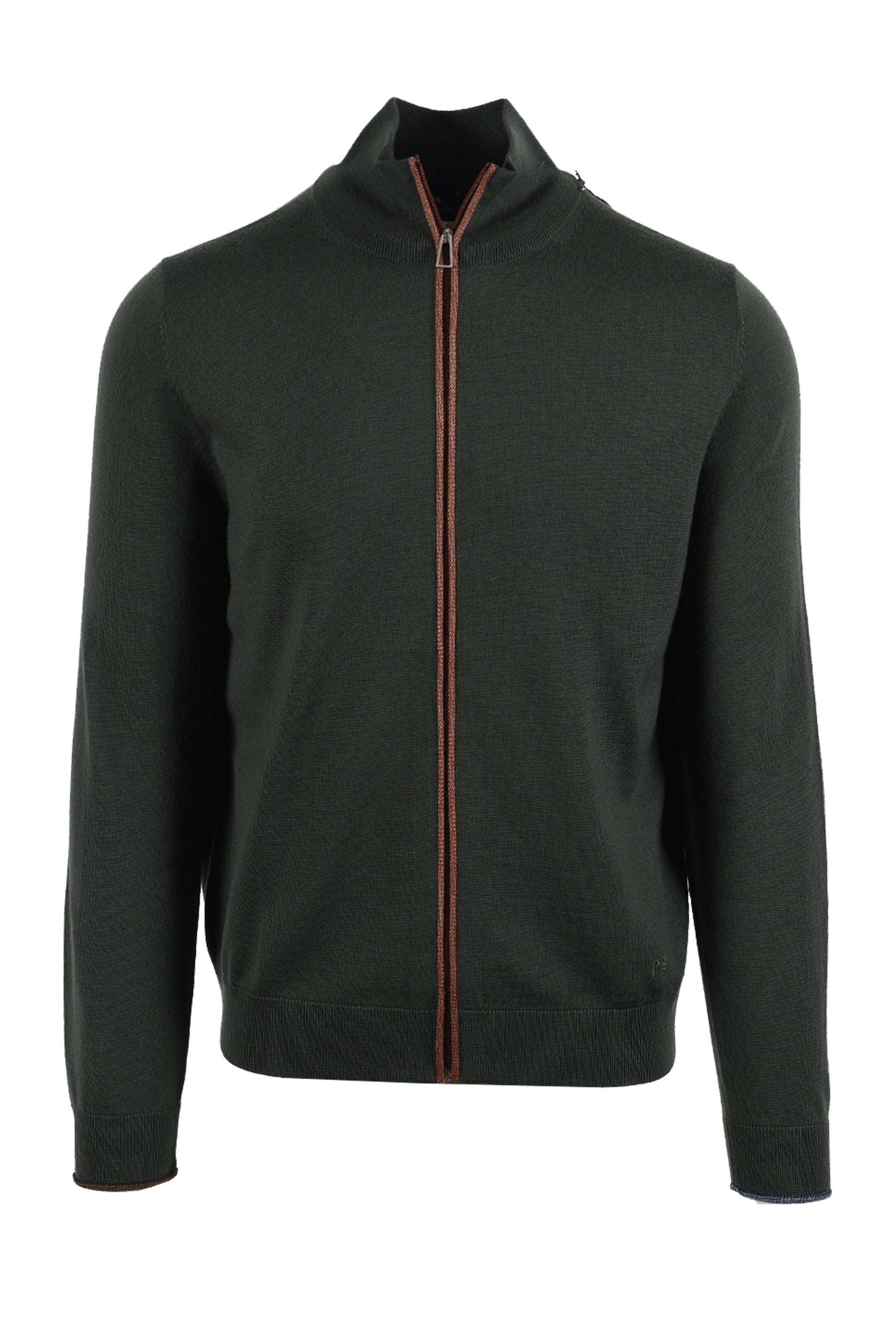 PAUL SMITH CARDIGAN ZIP UP GREEN Paul Smith Michael Stewart Menswear  Knitwear